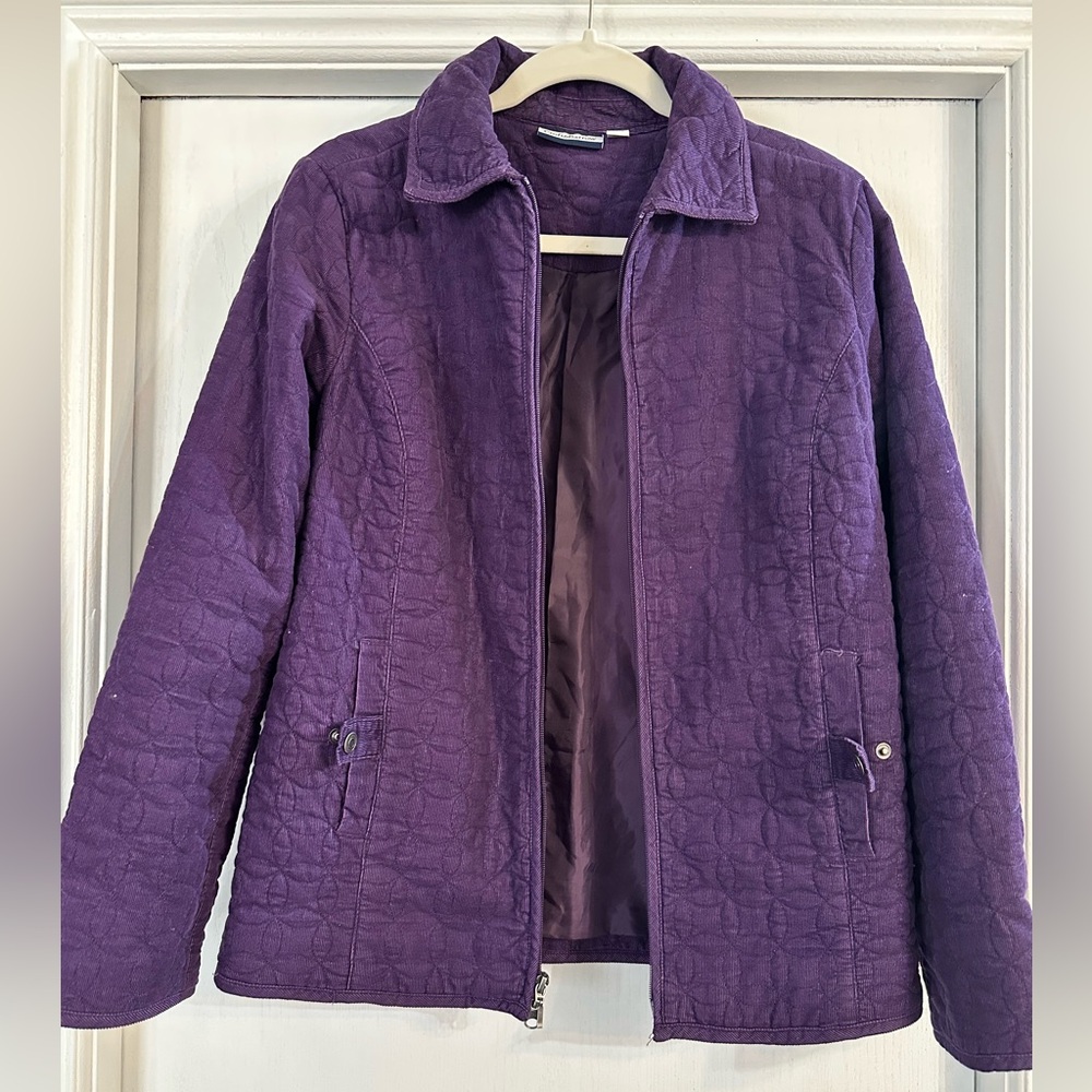 Croft & Barrow Deep Purple Quilted Puffer Jacket